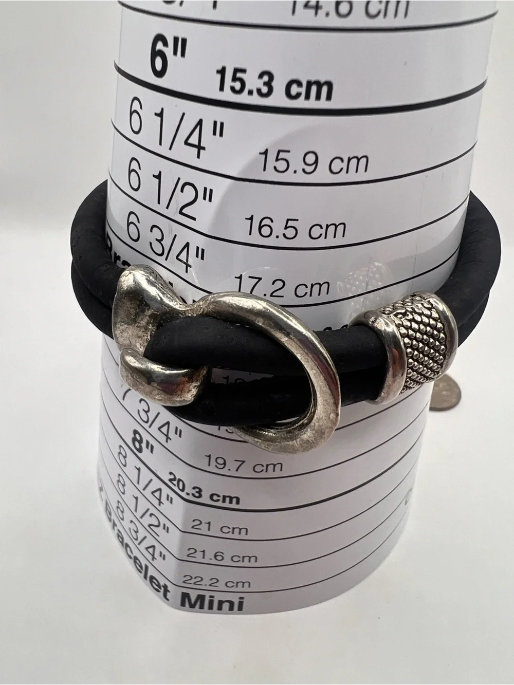 Black Double-Strand leather look cord Bracelet with Silver Accent